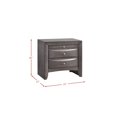 thumbnail image 6 of Nightstand 2 Drawer Bedside Table Gray Oak Finish Pull Out Tray Modern Design, 6 of 6
