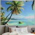 thumbnail image 2 of Orinice Palm Trees Boat Tropical Tapestry Wall Hanging Unique Style Graphic Tapestries Home Wall Decor Art for Living Room Bedroom Apartment Farmhouse Dorm Decorations 60x50inch, 2 of 6