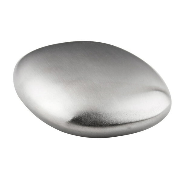 EeaseMX Jabón de cocina de acero inoxidable, forma ovalada de metal, barra de jabón para eliminar olores