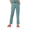 thumbnail image 4 of Mediclo Women's Medical Scrub Pants - Sicily 7 Pockets Pintuck Tapered Leg Elastic Drawstring Waist Eco Friendly Sustainable FYSEL Fabric Workwear Stone Blue FB2061R5STB10 XL, 4 of 7