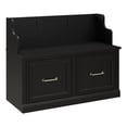 thumbnail image 1 of Woodland 40W Entryway Bench with Doors in Black Suede Oak - Engineered Wood, 1 of 8