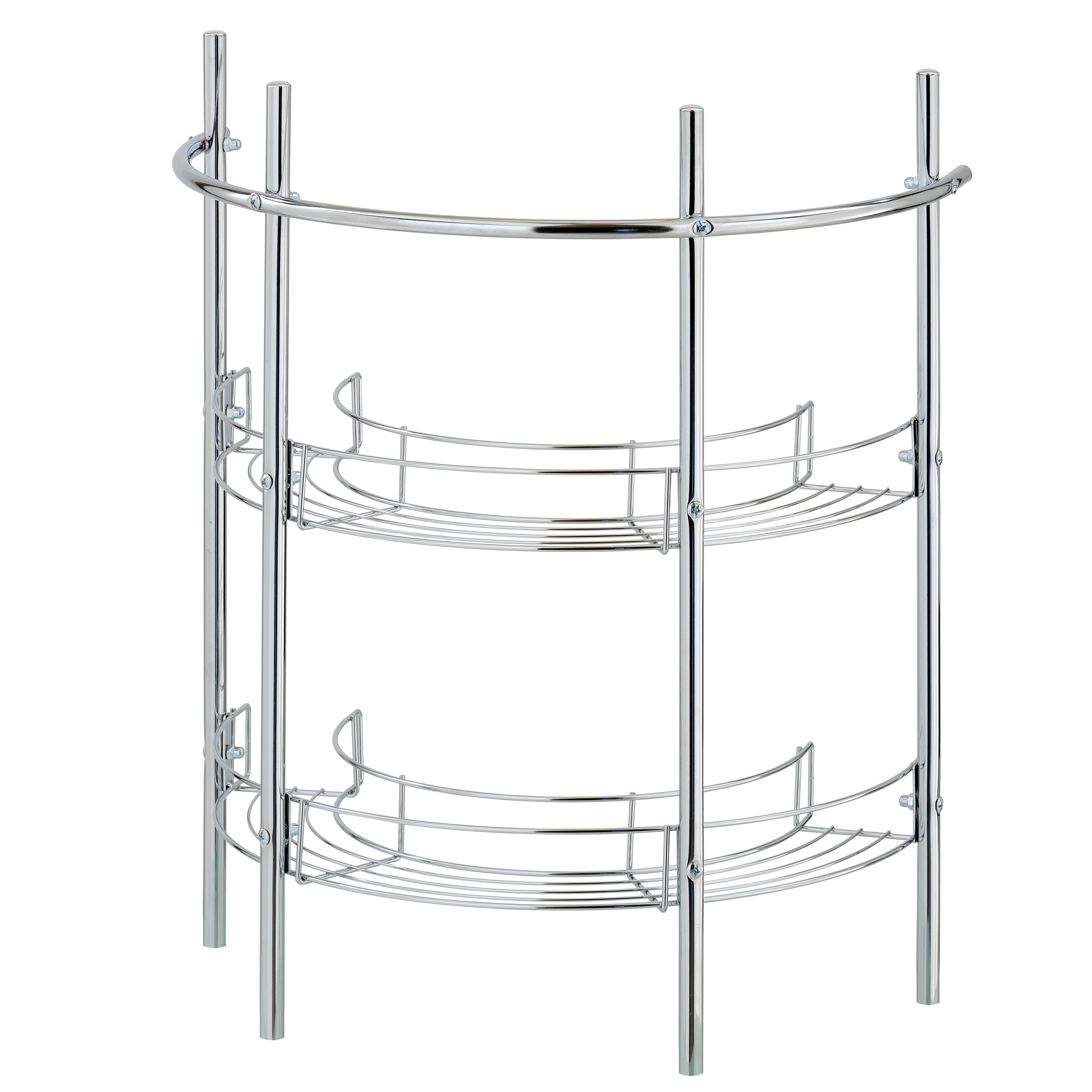 HOUSEHOLD ESSENTIALS Chrome and Faux Marble Sliding 2-Tier Steel Under Sink  Shelving Unit 12.25 in. W x 16 in. H x 21 in. D C53521-1 - The Home Depot