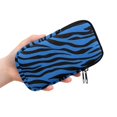 thumbnail image 2 of SEANATIVE Dual Compartment Eyeglasses Case Zipper Sunglasses Pouch Stylish Printed Lightweight Travel Eyewear Organizer Portable Glasses Pouch for Work Vacation Trips, Zebra Print Blue, 2 of 7