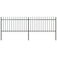 thumbnail image 6 of vidaXL Garden Fence Patio Privacy Screen Fence Wall with Spear Top Steel Black, 6 of 136
