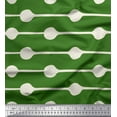 thumbnail image 1 of Soimoi Green polyester Crepe Fabric Dot & Stripe Printed Craft Fabric by the Yard 42 Inch Wide, 1 of 3