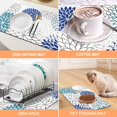 thumbnail image 2 of 2PCS Dish Drying Mats for Kitchen Counter, 12"x20" Absorbent Coffee Bar Mat with Blue Floral Pattern & Kitchen Sink Splash Guard for Coffee Maker Coffee Pot Espresso Machine Dining Room Decoration, 2 of 7