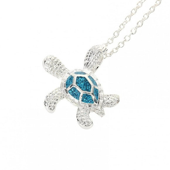 Clearance! EQWLJWE Turtle Necklace Sterling Silver Sea Turtle Necklace Hawaiian Opal Turtle Necklace for Women Sea Ocean Beach Turtle Necklace Turtle Jewelry Gifts for Girls Teen