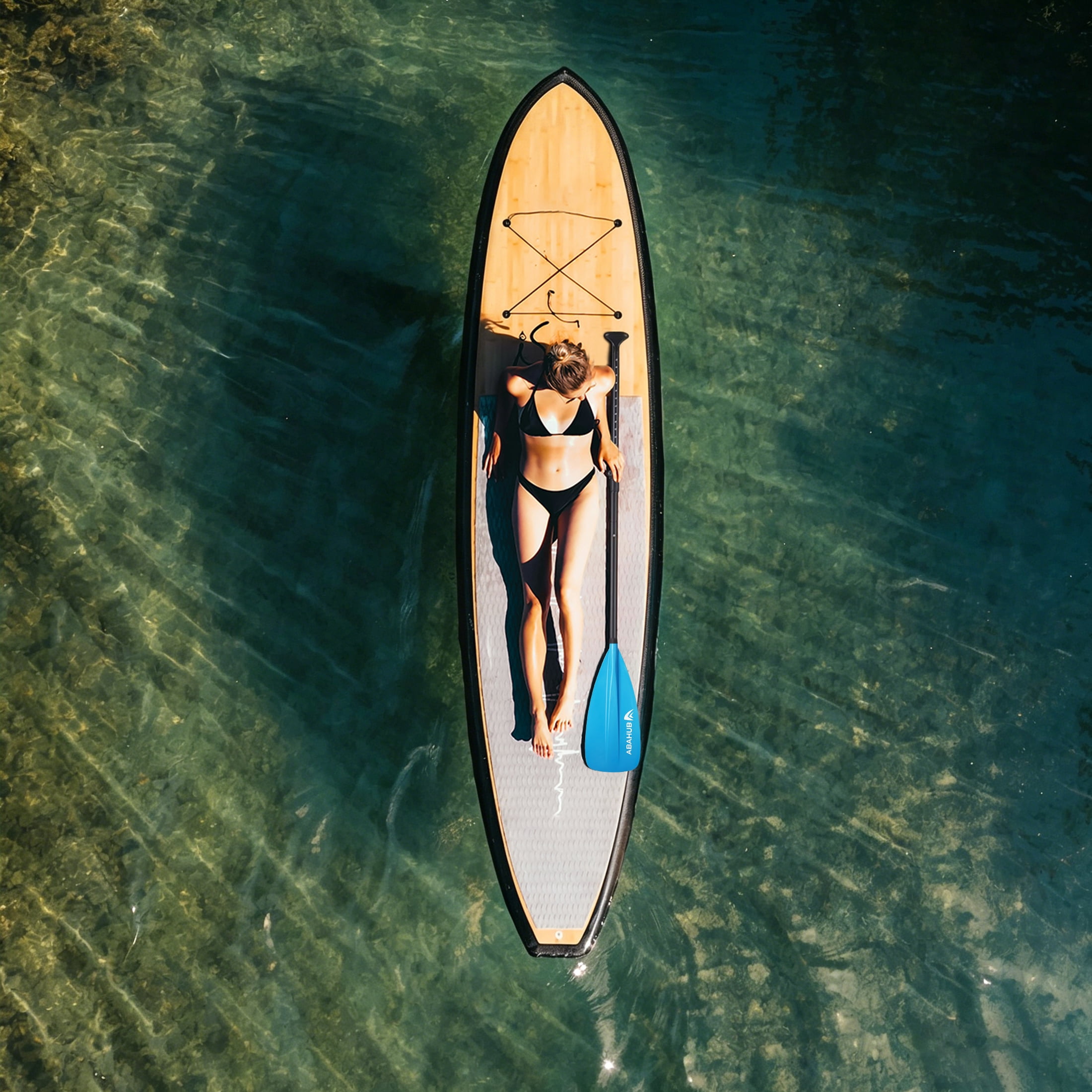 AbahubFit Adjustable SUP Paddle (3-Piece) Lightweight Stand-up Paddle Oars for Paddleboard, Aluminum Alloy Shaft 68" - 84"