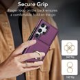 thumbnail image 4 of Allytechgroup Wallet Case Cover for Samsung Galaxy S25 Ultra, with Ring Holder Cards Slots Premium PU Leather TPU Back Cover Shockproof RFID Blocking Phone Case for Samsung Galaxy S25 Ultra,Deeppurple, 4 of 7