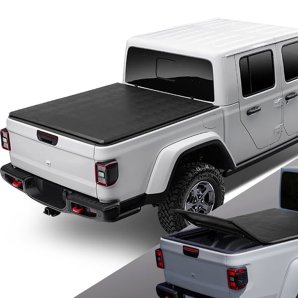 For 2020 Jeep Gladiator Jt Pickup Truck Bed Soft Top Folding Tri Fold Tonneau Cover Kit Walmart Com Walmart Com