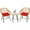 Red, variant on Costway 3PCS Patio Rattan Bistro Furniture Set Cushioned Chair Table Grey