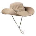 thumbnail image 2 of AJGRHE Sun Hats for Men Waterproof Quick Dry Bucket Hat Adjustable Wide Brim Summer Boonie Cap for Fishing Hiking Khaki One Size, 2 of 3