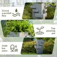 thumbnail image 6 of 27.8" Outdoor Water Fountain with Tiered Waterfall Flow, Resin Waterfall Fountain for Outside, Indoor/Outdoor Water Feature for Garden, Patio, 6 of 8