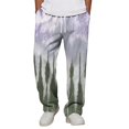 thumbnail image 3 of Mens Gradient Tie Dye Wide Leg Sweatpants Elastic Drawstring Waist Baggy Loose Fit Trousers With Pockets Streetwear Casual Long Pants For Men S, 3 of 8