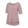 thumbnail image 5 of GZWYHT Boho Floral Tops，Women'S Summer Graphic T-Shirts Retro Casual 3/4 Sleeve Gauze Plus Size Summer Peasant Blouses For Women 3/4 Sleeve Tunic Top Pink S, 5 of 9