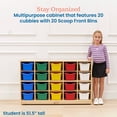 thumbnail image 4 of ECR4Kids 20 Cubby Mobile Tray Cabinet and 20 Scoop Front Storage Bins, 4x5, Kids Furniture, Natural, 4 of 9