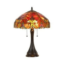 Chloe Lighting Amor Tiffany-Style 2-Light Victorian Table Lamp with 16" Shade