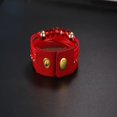 thumbnail image 3 of Accesorios de joyería brillar Pulsera de cuentas acrílicas de terciopelo para mujer y niña rojo, 3 of 3