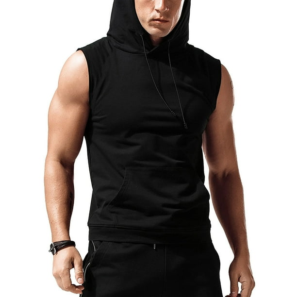 Sudadera con capucha sin mangas para hombre,Camiseta sin mangas con capucha para hombre Camiseta sin mangas con capucha para entrenamiento para hombre Sudaderas con capucha para gimnasio sin mangas para hombre Valor inmejorable