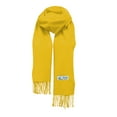 thumbnail image 3 of Unisex Winter Solid Plain Scarves Wool Feel Classic Super Soft Luxurious Scarf - Yellow, 3 of 5
