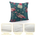 thumbnail image 4 of Christmas Pink Flamingo Throw Pillow Cover,Flamingo Christmas Hat Snowflakes Soft Square Cushion Case Covers Home Decor for Couch Sofa Bedroom Car Office  Pillowcases, 4 of 5