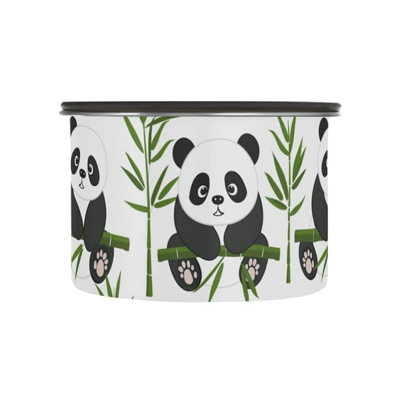 Cute Panda Animal Airtight Coffee Bean Canister 17oz Food Storage Containers with Lids For Gournd, Tea, Sugar, Flour, Rice, Cereal, Candy Cookie Jar