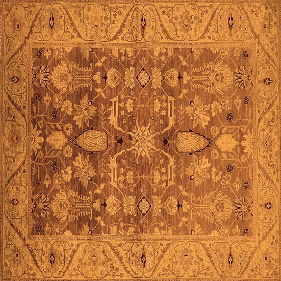 Ahgly Company Indoor Square Oriental Orange Traditional Area Rugs, 8' Square