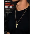 thumbnail image 2 of FaithHeart Cross Necklace for Men Waterproof 14K Gold Plated Stainless Steel Box Chain Cross Pendant Necklaces Christian Religious Jewelry Gifts for Son Friends Birthday 16", 2 of 7