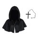 thumbnail image 5 of Capa de Halloween, capa de mago, capa medieval con capucha, sombrero, disfraz de Negro jinwen Capucha de Halloween, 5 of 8