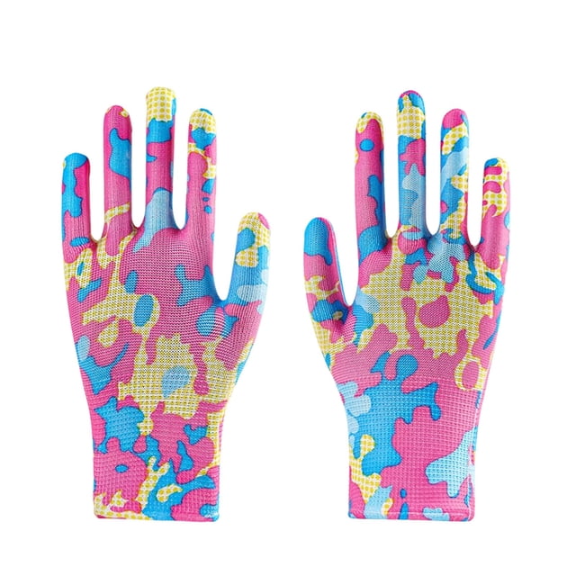 Gardening Gloves Rubber Coated | Breathable Abrasion Resistant Washable Grip | Multi-Purpose Outdoor Work | 12 Pairs | Assorted Colors | 9.1x3.15 in | Garden, Planting, Weeding, Picking