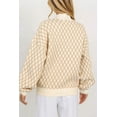 thumbnail image 3 of Ushdele Cozy Oatmeal Knit Sweater - Drop Shoulder, Charm Print, 3 of 7