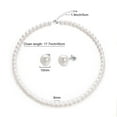 thumbnail image 2 of Aleasha 8mm Faux Pearl Necklace Earrings Set for Women White Round Glass Pearl Wedding Jewelry Gifts, 2 of 6