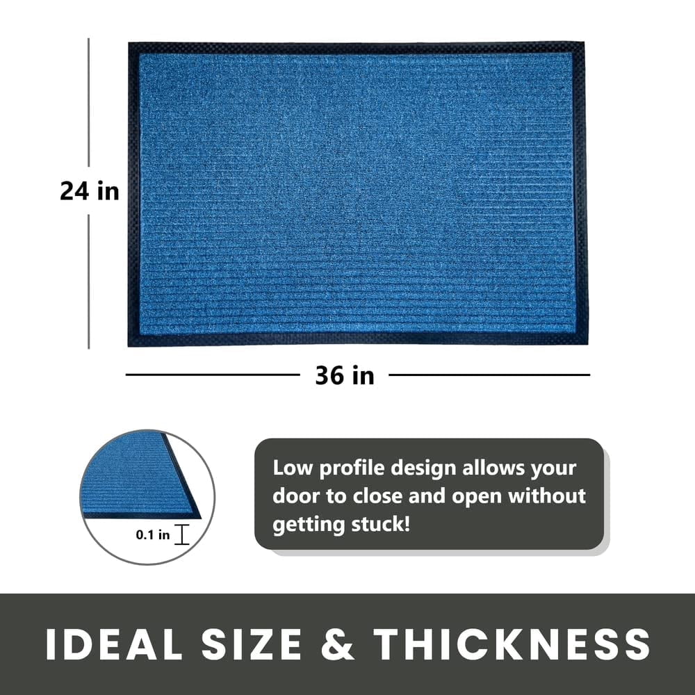 Envelor Front Door Mat Indoor Outdoor Entrance Doormat Non Slip Durable Floor Mat for Entry Mat Kitchen Rugs Home Decor Rugs Heavy Duty Mat Welcome Mat, 24 x 36 Inches, Blue