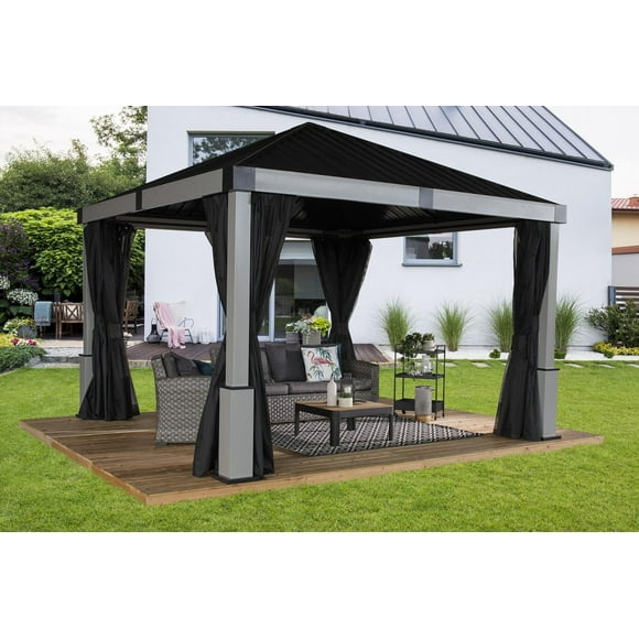 Sojag Lena 12 x 12 x 10 ft Grey Hard Top Gazebo
