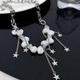 thumbnail image 4 of Simulated Pearl Aesthetic Necklace Fashion Star Tassel Splice Clavicle Chain, 4 of 5