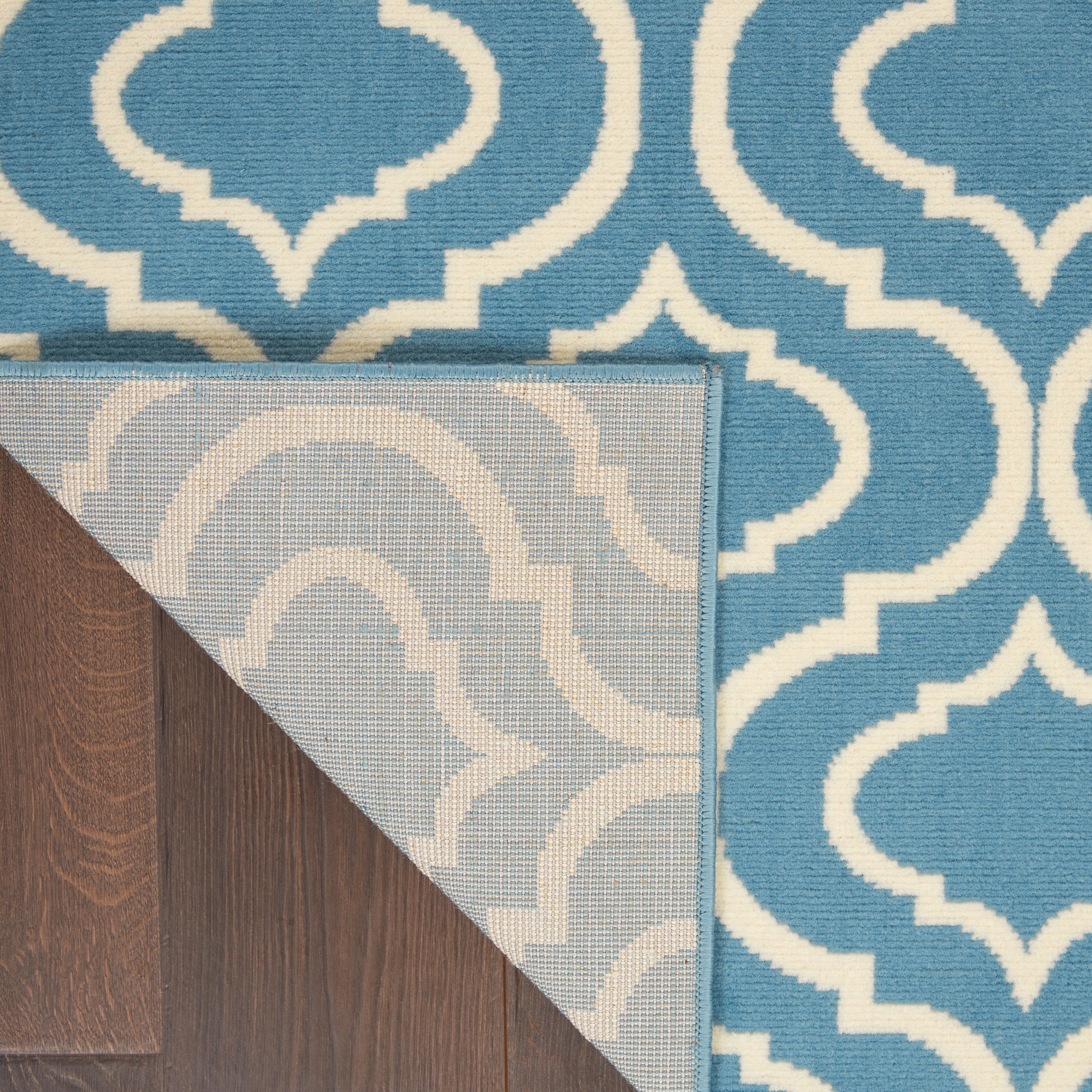 Nourison Bliss Transitional Moroccan Blue 4' x 6' Area Rug, (4' x 6')