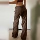 thumbnail image 3 of Gibobby Pantalones deportivos para mujer Pantalones Cargo holgados con bolsillo para mujer, estética, Vintage, cintura elástica individualizada(Marrón,XL), 3 of 4