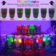 thumbnail image 4 of 12-Pack Halloween Skull Tealights - Flickering LED Flameless Candles with Color Changing Modes for Indoor Decor, Fireplace & Parties (Battery Operated), 4 of 7