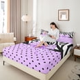 thumbnail image 4 of Homewish Polka Dots Bowknot Full Size Sheets 4-Piece for Kids Teens Boys Girls,Animal Zebra Print Breathable Bed Sheets,Dreamy Princess Lightweight Sheet Sets,Microfiber Bedroom Decor, 4 of 7
