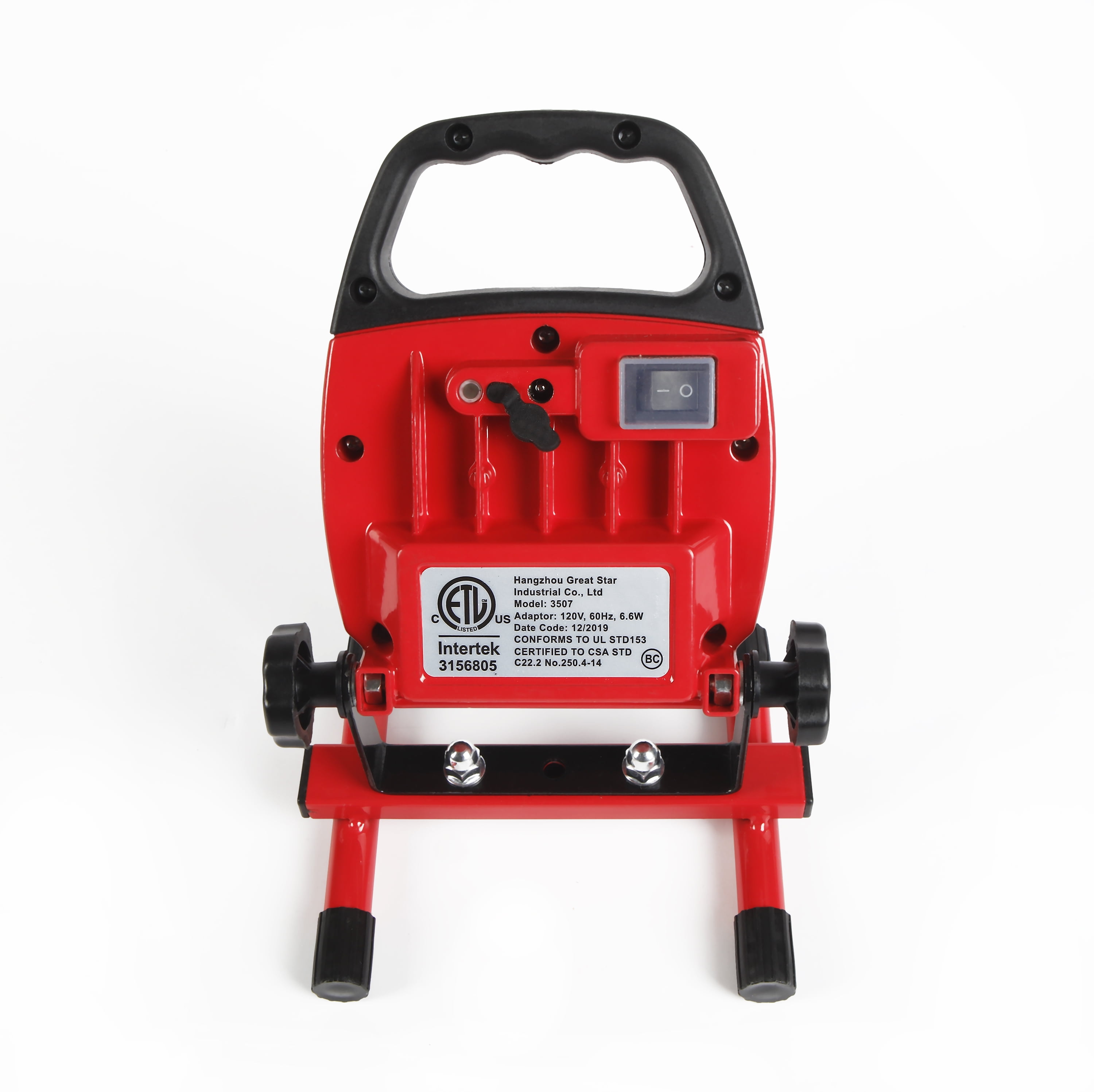 Hyper Tough 1000-Lumen Battery Powered Rechargeable LED Work Light,Red,