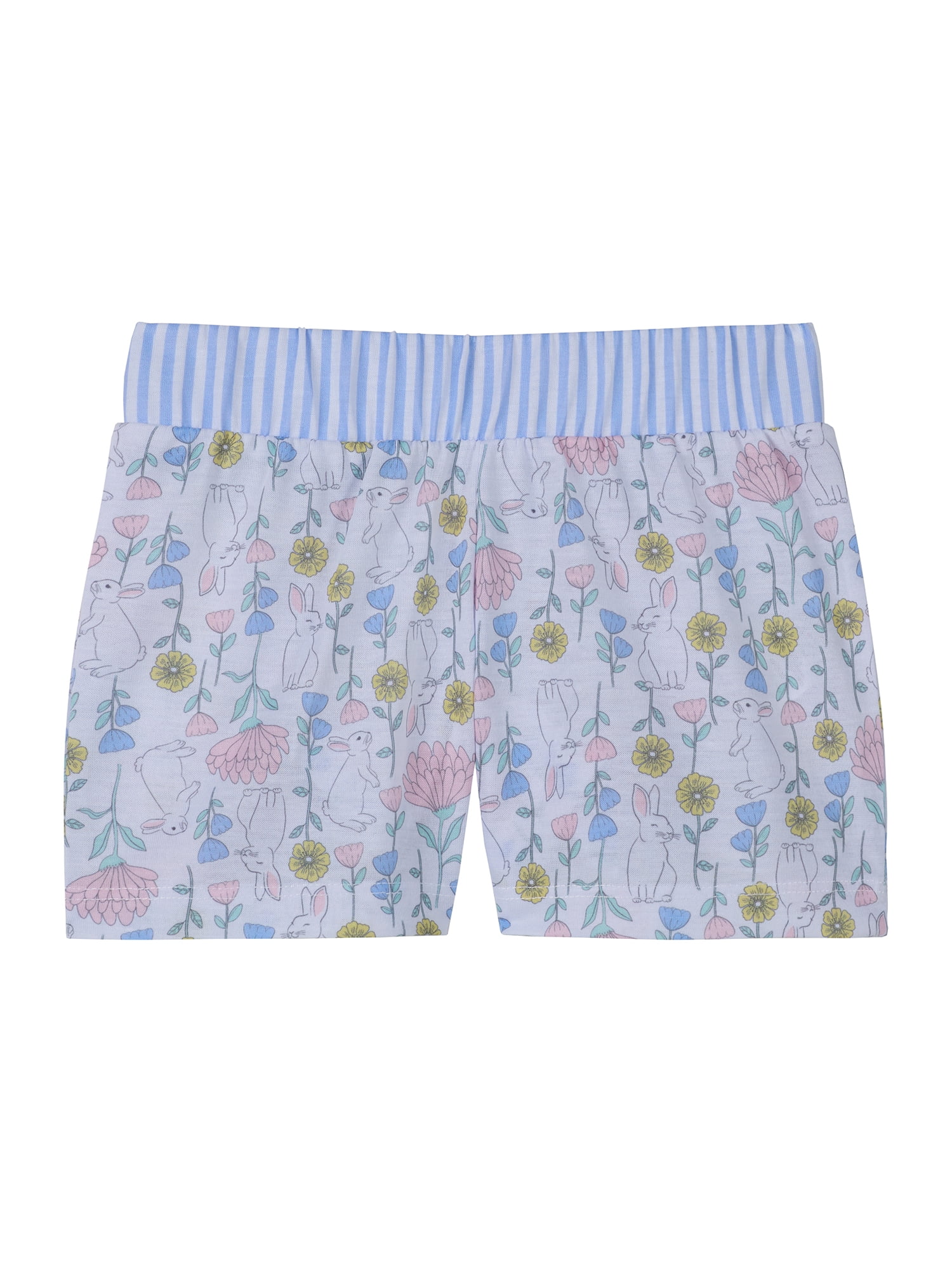 Wonder Nation Girls Tank, Short Sleeve Top, Sleep Shorts and Sleep Pant Pajama Set, 4-Piece, Sizes 4-18