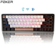 FEKER IK65 68 Keys Mechanical Gaming Keyboard 60% RGB Programmable Gaming Keyboard, Tactile Switch, Bluetooth / 2.4G Wireless and Type-C Wired