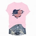 thumbnail image 4 of KPOPLK American Flag Heart Shirts for Women 4th of July T-Shirt Graphic Patriot Tee USA Flag Shirt Tops(Pink,XL), 4 of 5