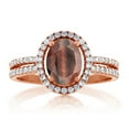 thumbnail image 2 of Gem Stone King 2.01 Ct Oval Red Tiger Eye 18K Rose Gold Plated Silver Ring, 2 of 4