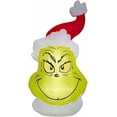 thumbnail image 4 of 10.5' Gemmy Airblown Inflatable Christmas Dr. Seuss Giant Grinch Head w/ Santa Hat Yard Decoration 884431, 4 of 4
