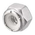 thumbnail image 4 of Uxcell 1/4-20 UNC Nylon Insert Hex Lock Nuts, 304 Stainless Steel, Plain Finish, 100 Pack, 4 of 5