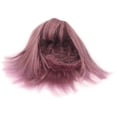 thumbnail image 2 of Cheveux Courts Lisses, Couleur Rose Haute Simulation Frange Plate Mode Courte Lisse Bob Boucle Synthétique Réglable pour Usage Quotidien, 2 of 8