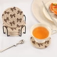 thumbnail image 4 of 6 Pcs Drink Coasters with Holder 3.94in Woven Coasters for Drinks Cute Brown Bow Coaster Set for Protection Table, 4 of 7