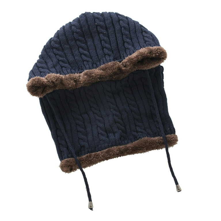 Uncle Hats Trapper Hat with Bill Lined Womens Wool Hat Winter Hat Scarf And Set Womens Winter Hat Middle Aged And Old And Old Warm Earmuffs Hat And
