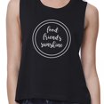 thumbnail image 2 of Food Friends Sunshine Womens Black Graphic Tanks Letter Printed Top, 2 of 4